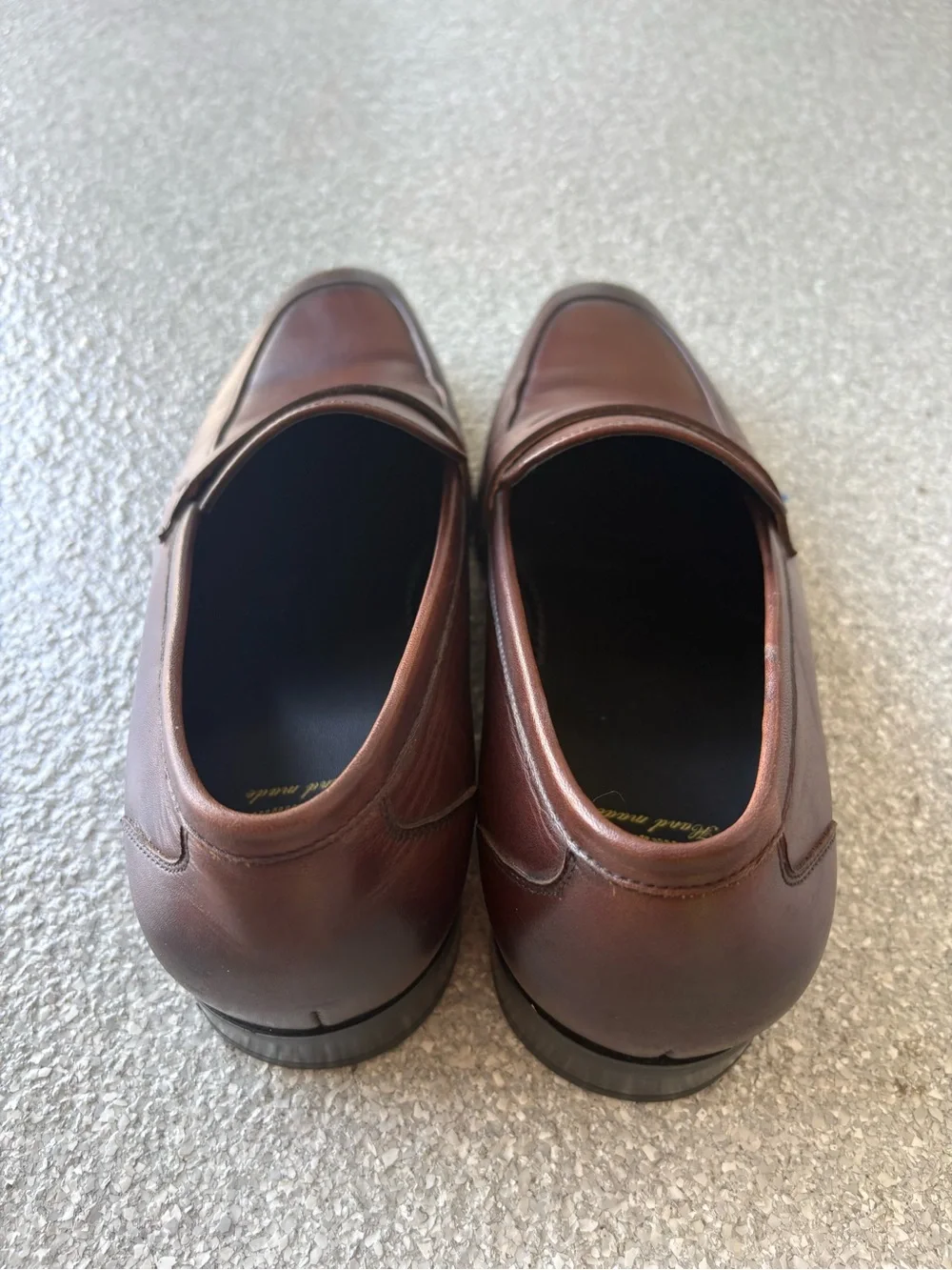 Gifenns handmade brown leather penny loafers size 10.5